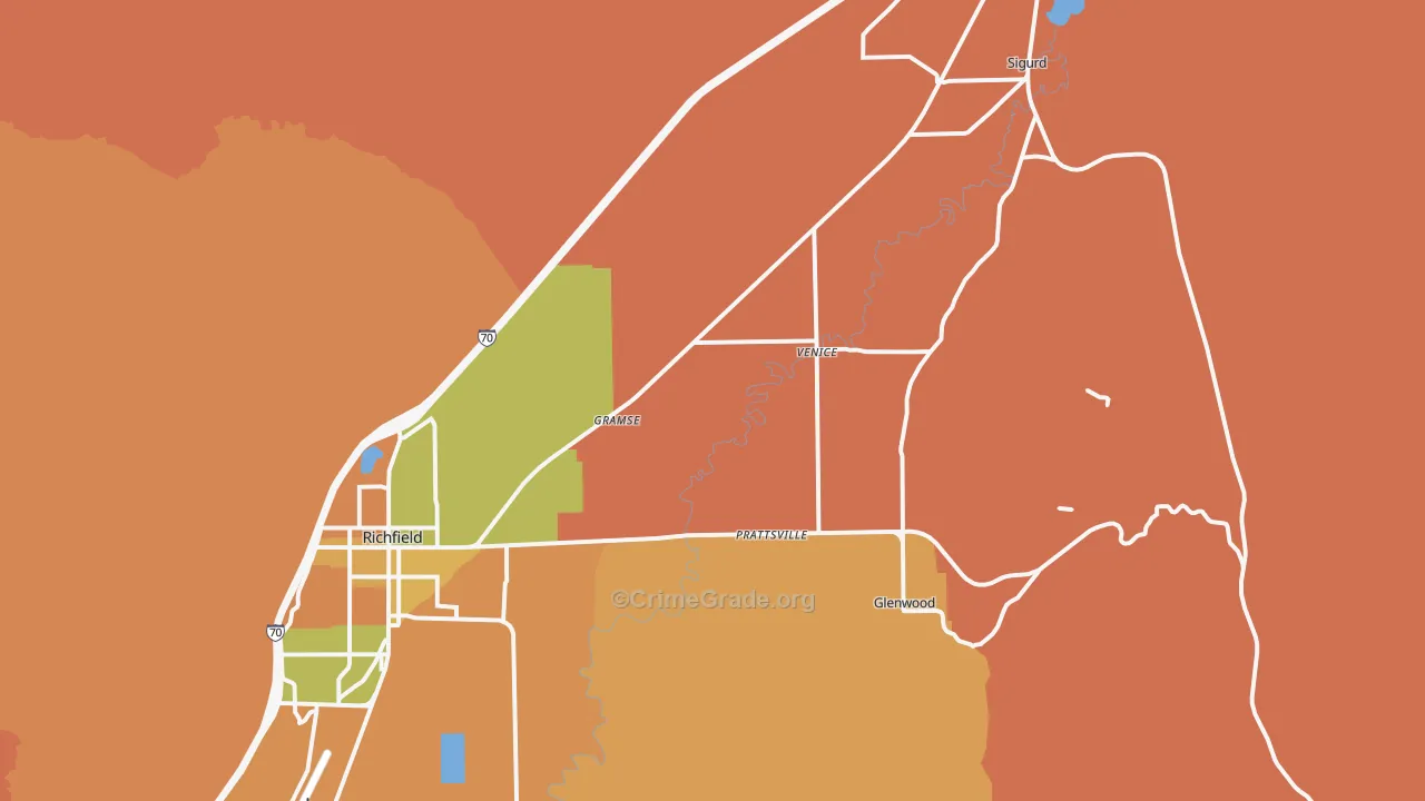 Venice, UT Map of Murder Rates
