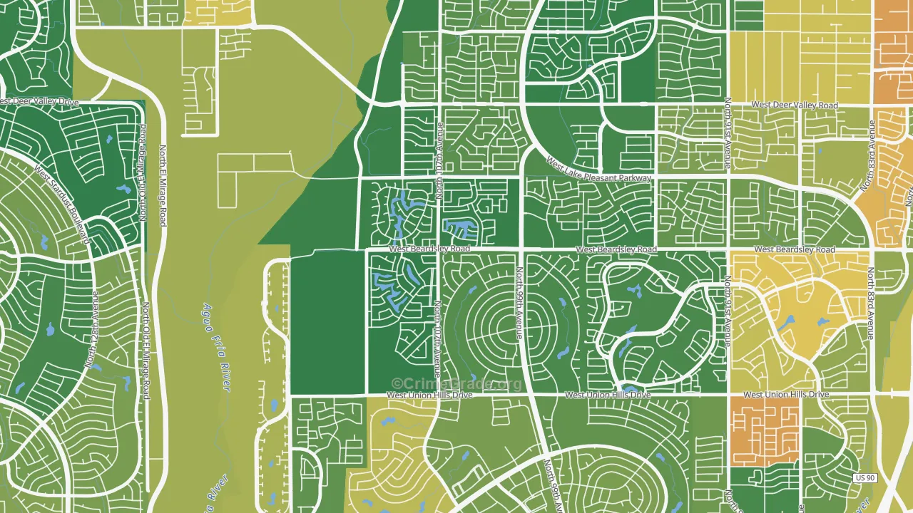 Ventana Lakes, Peoria, AZ Map of Murder Rates