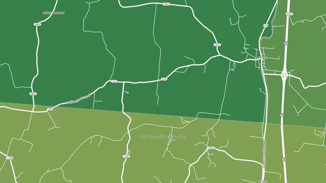 Vento, KY Map of Murder Rates