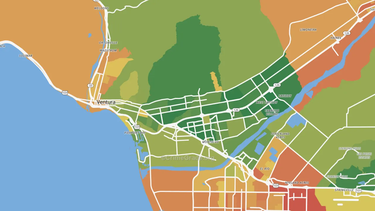 Ventura, CA Map of Murder Rates