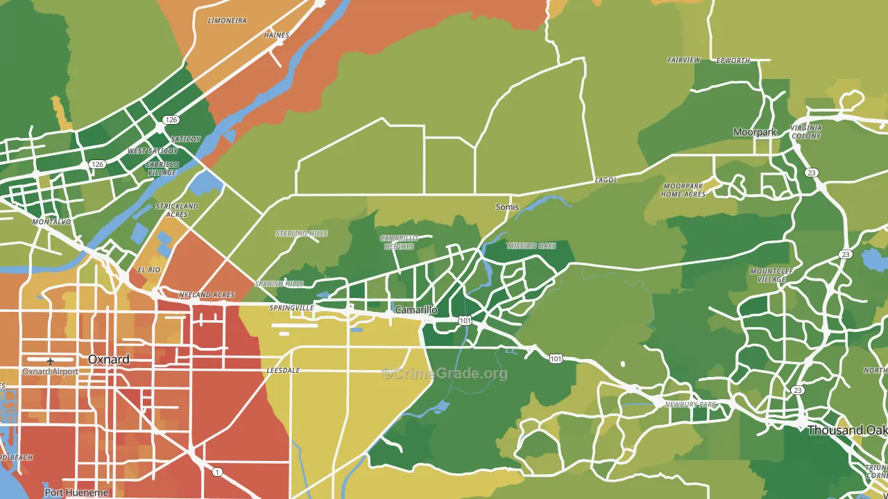 Ventura County, CA Map of Murder Rates