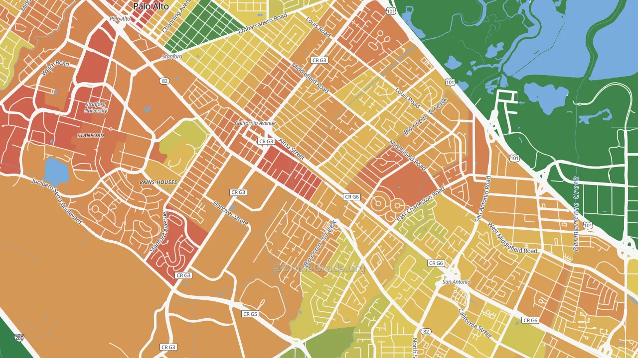 Ventura, Palo Alto, CA Map of Murder Rates