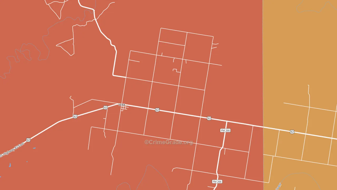Vera, TX Map of Murder Rates