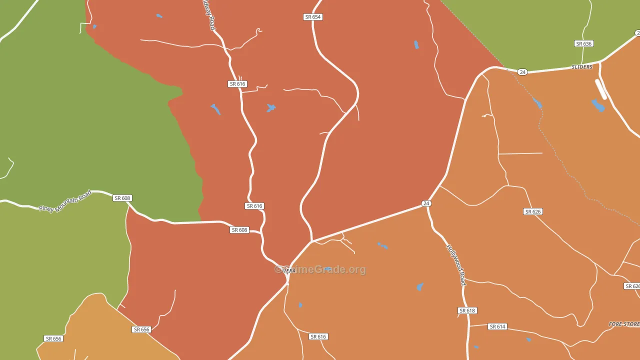 Vera, VA Map of Murder Rates
