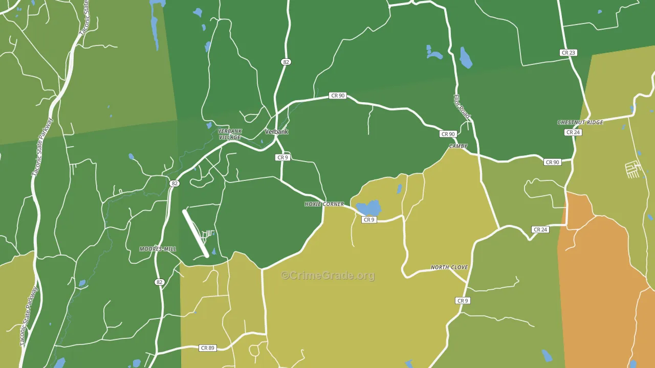 Verbank, NY Map of Murder Rates