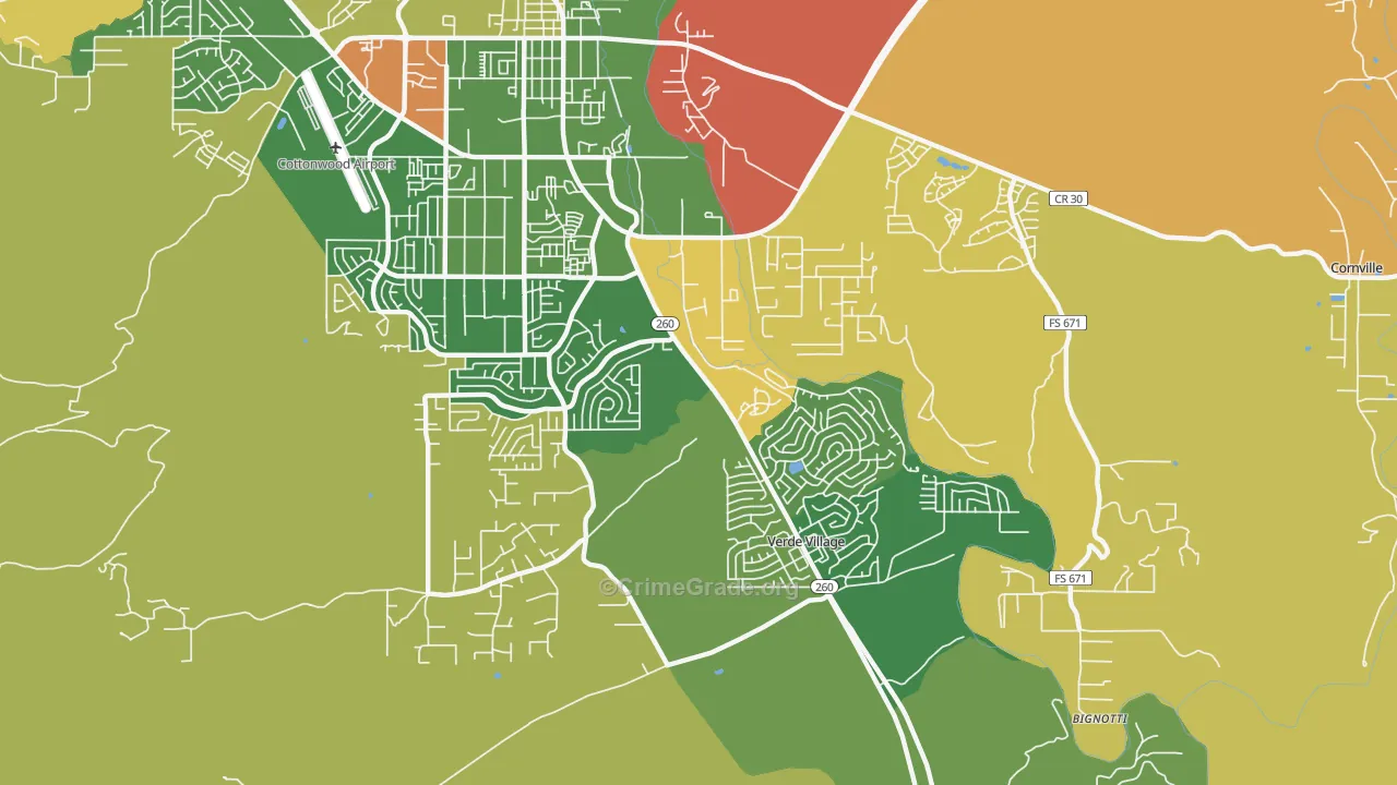 Verde Village, AZ Map of Murder Rates
