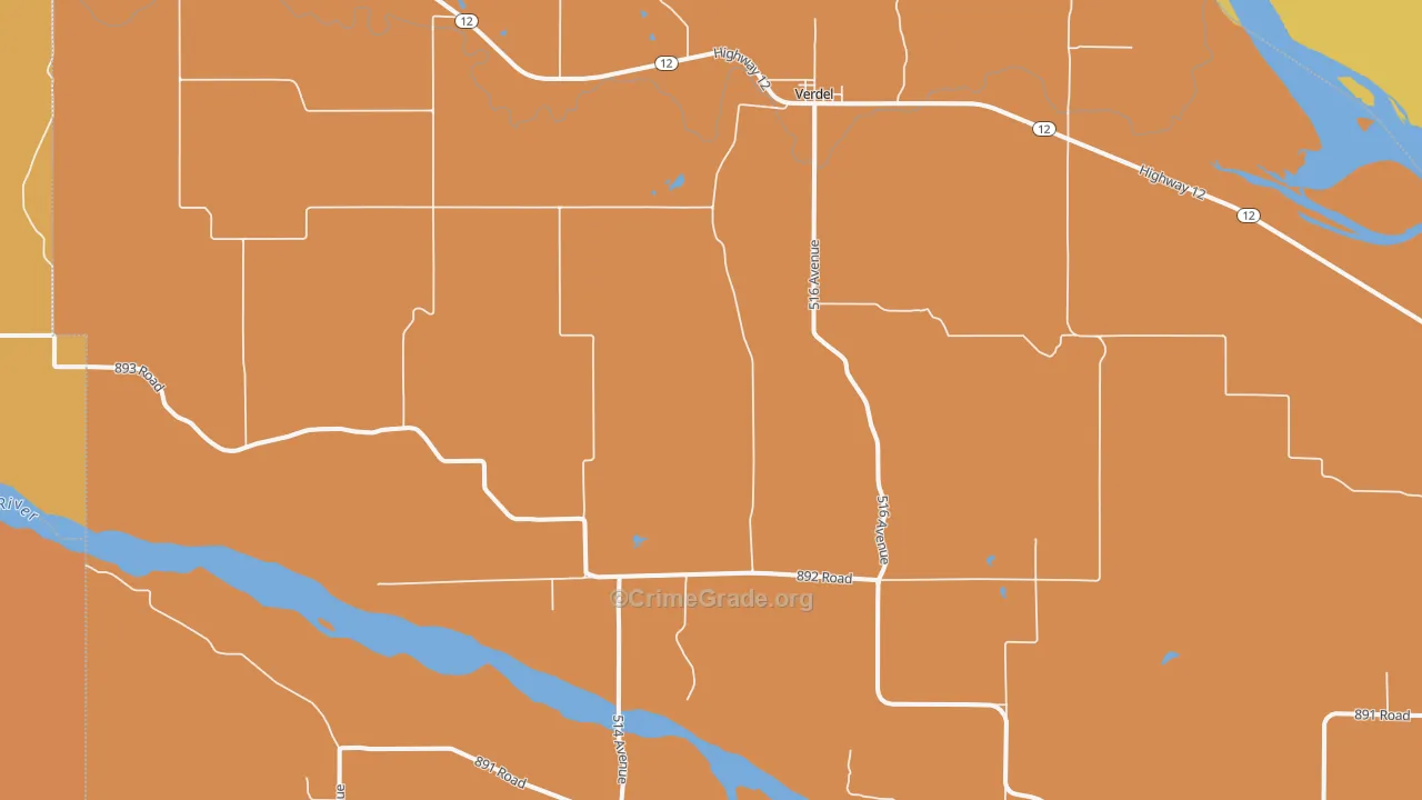 Verdel, NE Map of Murder Rates
