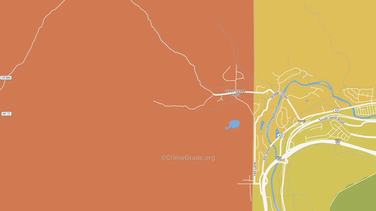 Verdi, CA Map of Murder Rates