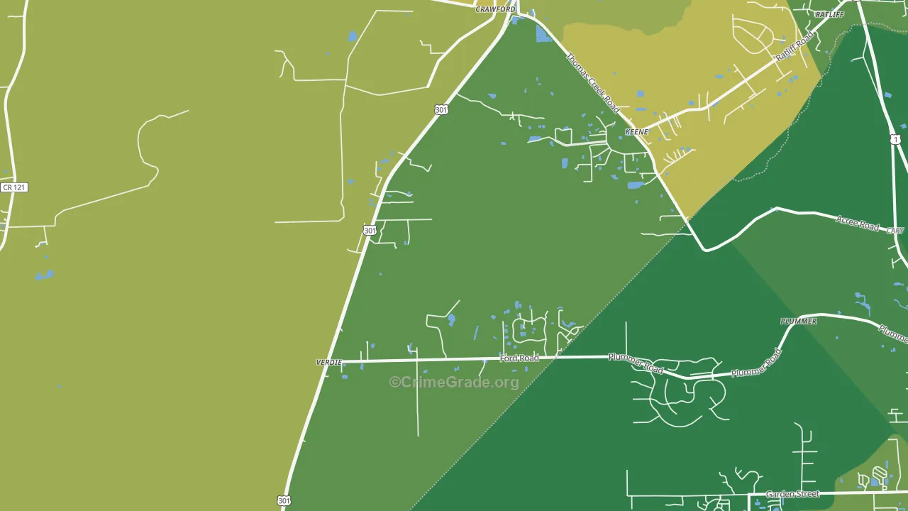 Verdie, FL Map of Murder Rates