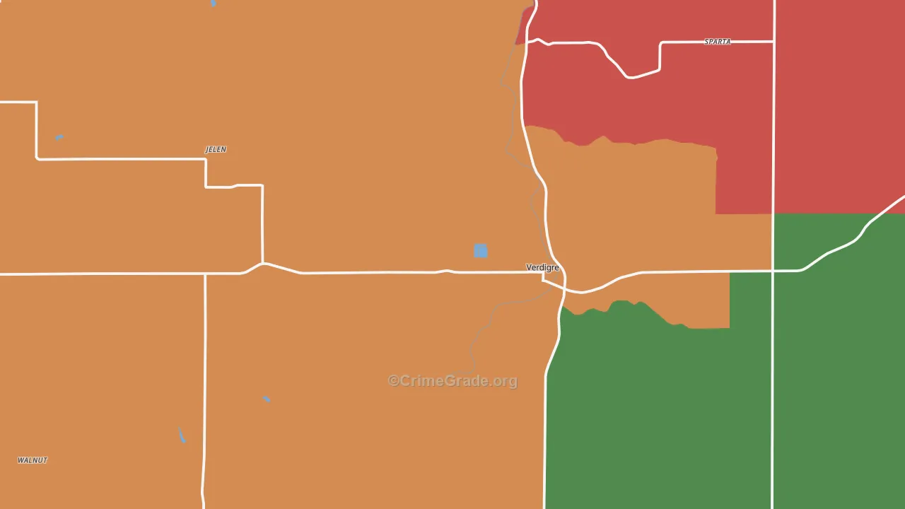 Verdigre, NE Map of Murder Rates