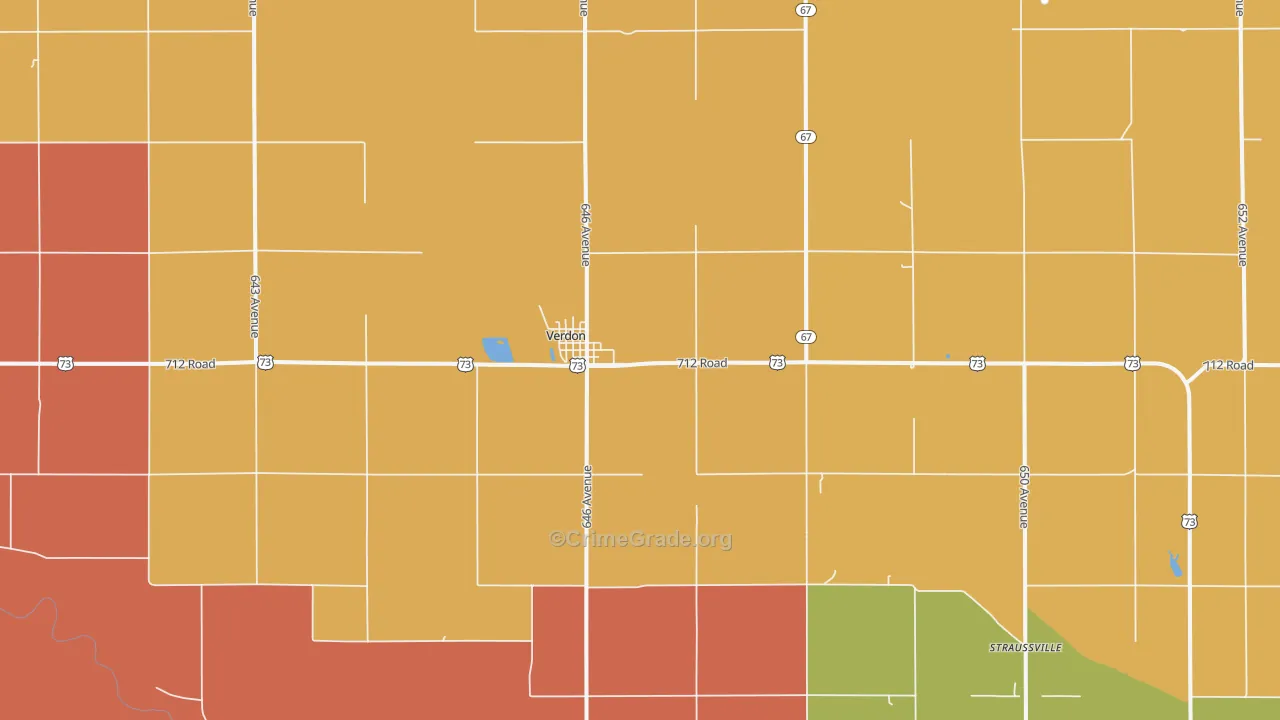 Verdon, NE Map of Murder Rates