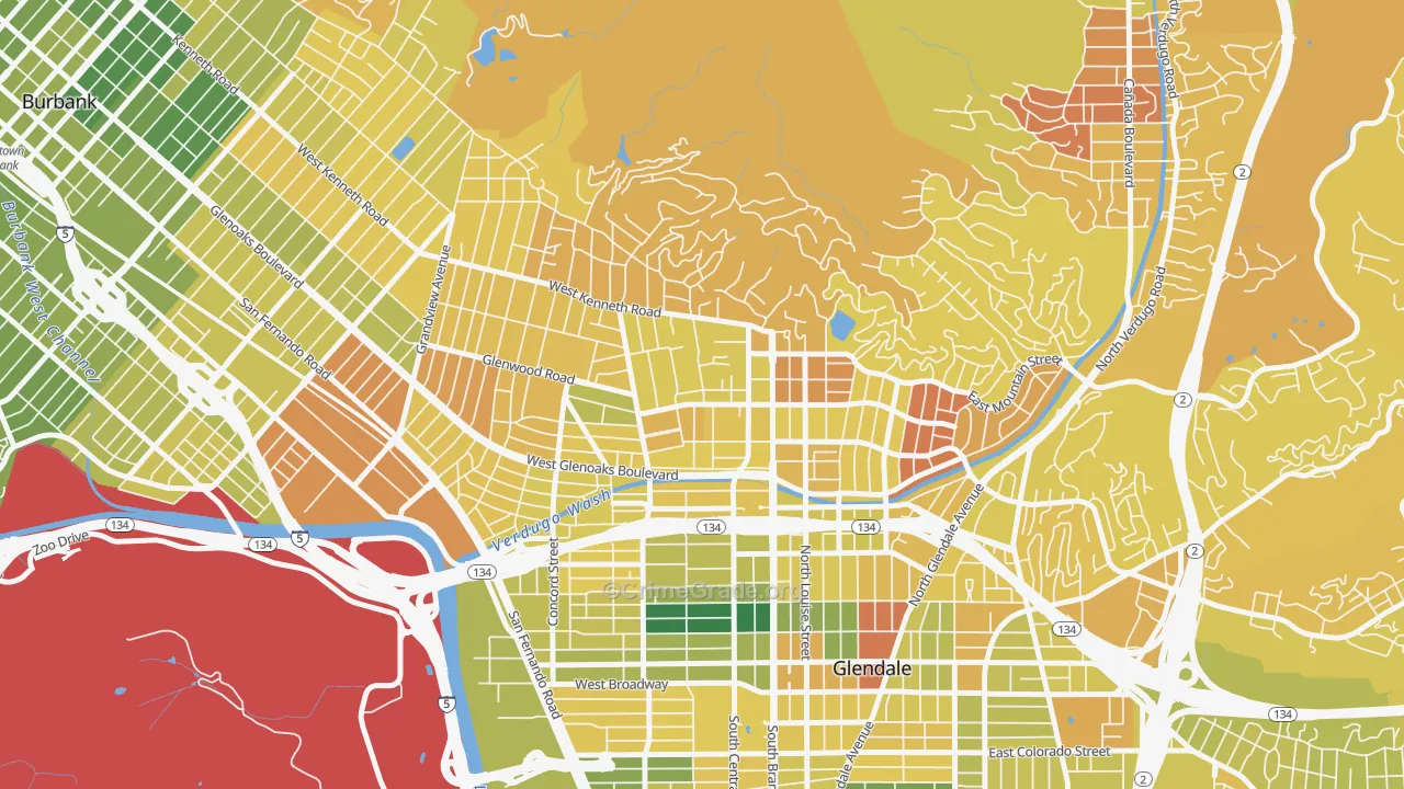 Verdugo Viejo, Glendale, CA Map of Murder Rates