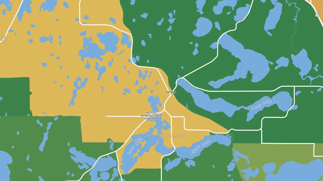 Vergas, MN Map of Murder Rates