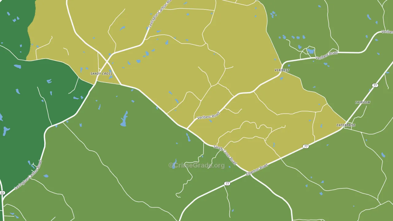 Veribest, GA Map of Murder Rates