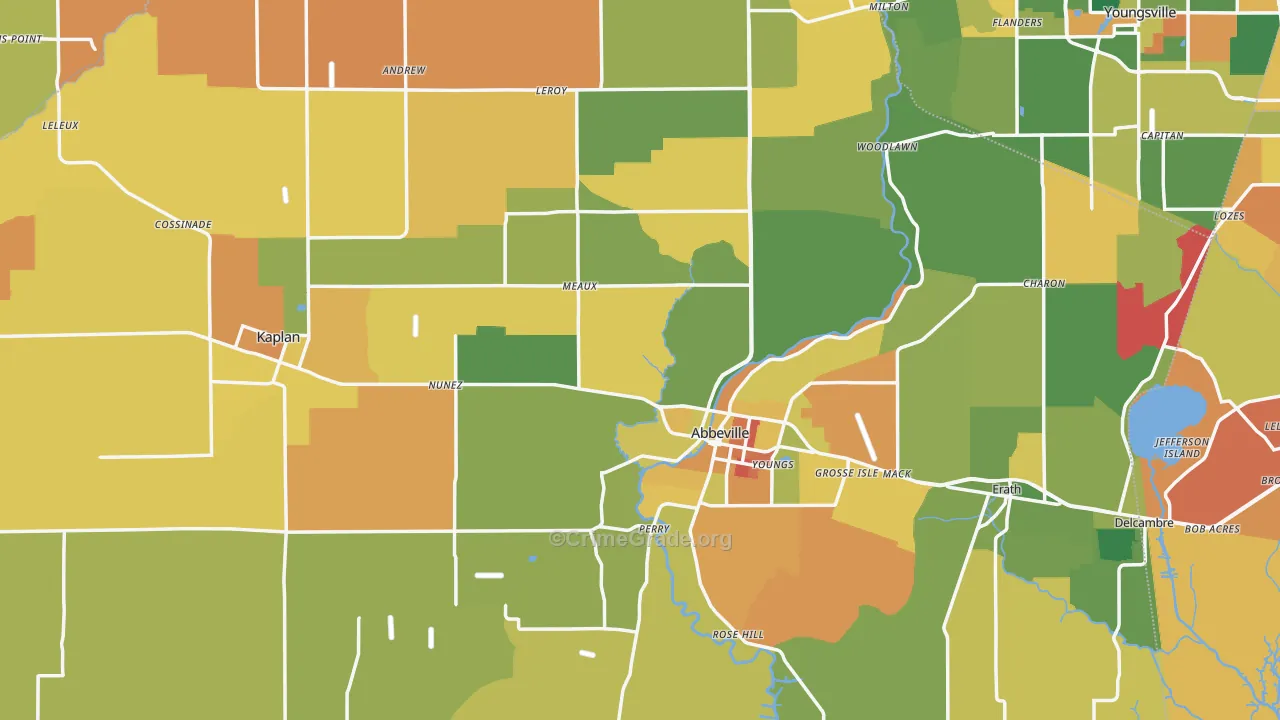 Vermilion Parish, LA Map of Murder Rates