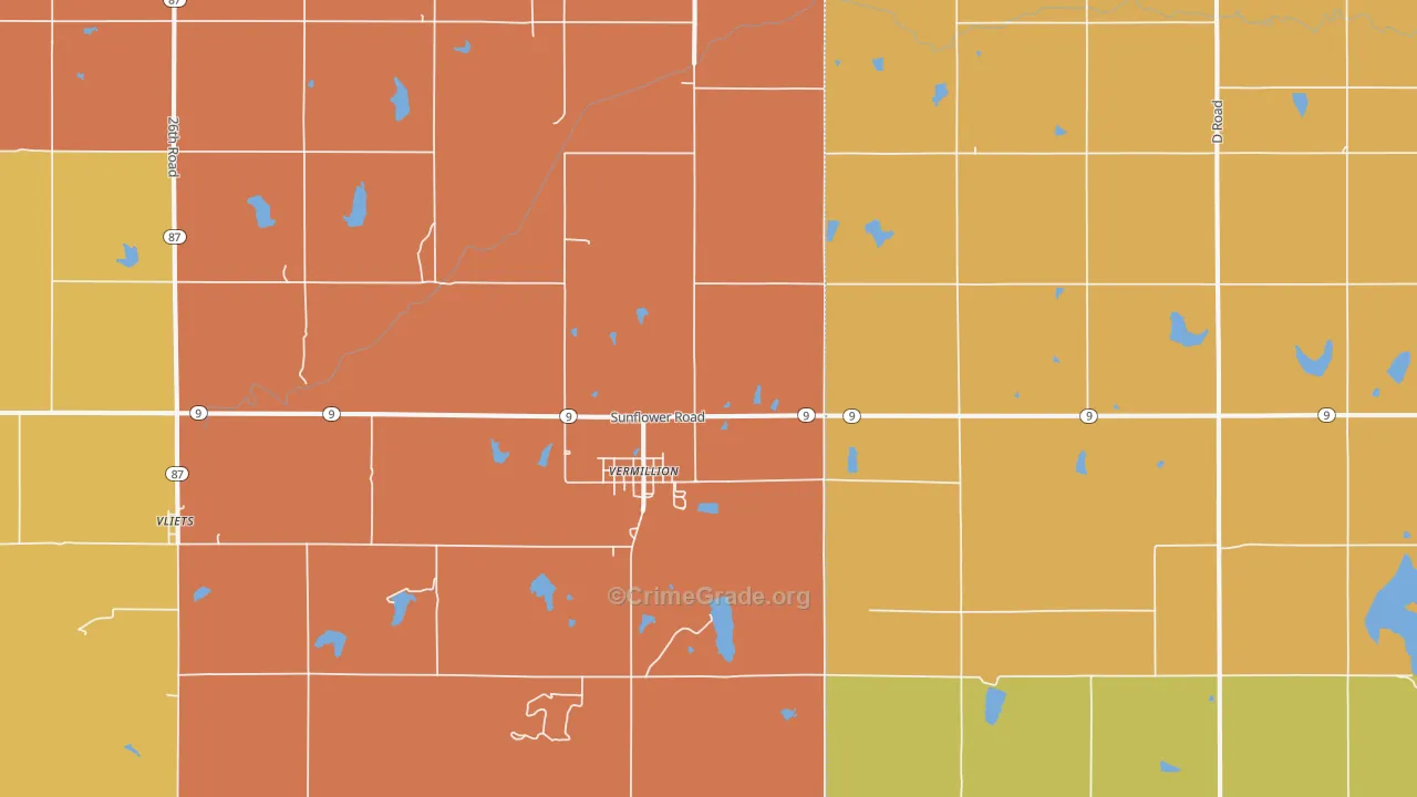 Vermillion, KS Map of Murder Rates
