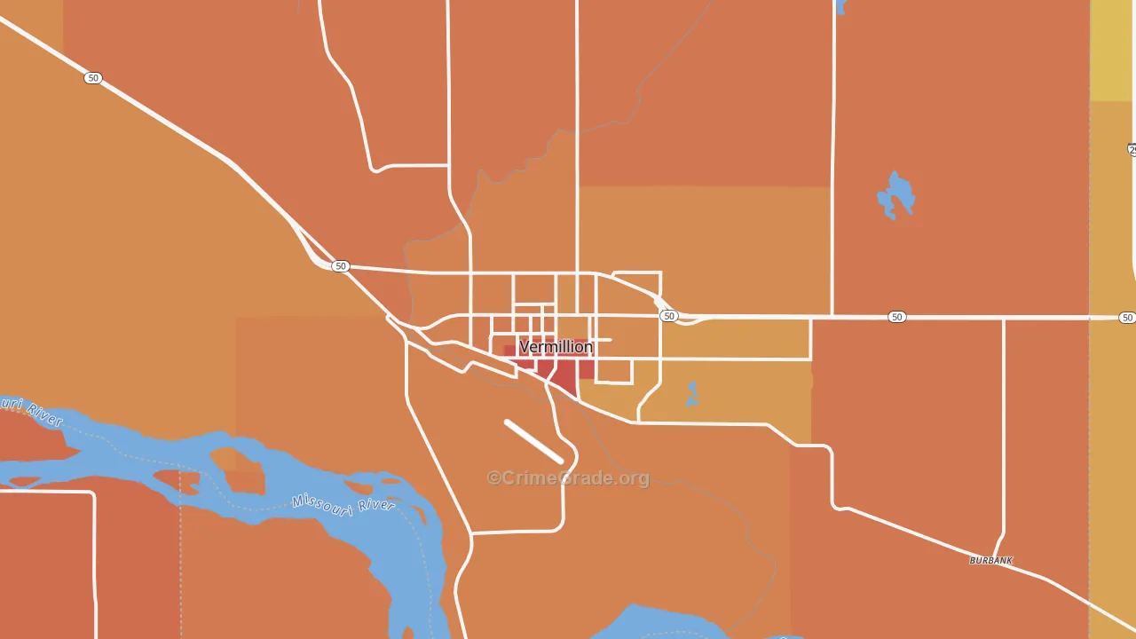 Vermillion, SD Map of Murder Rates