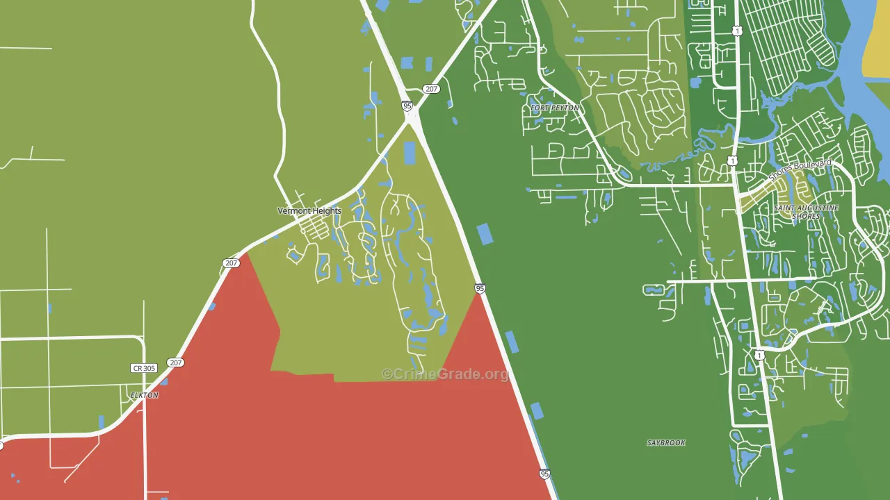 Vermont Heights, FL Map of Murder Rates