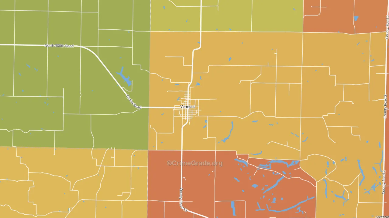 Vermont, IL Map of Murder Rates