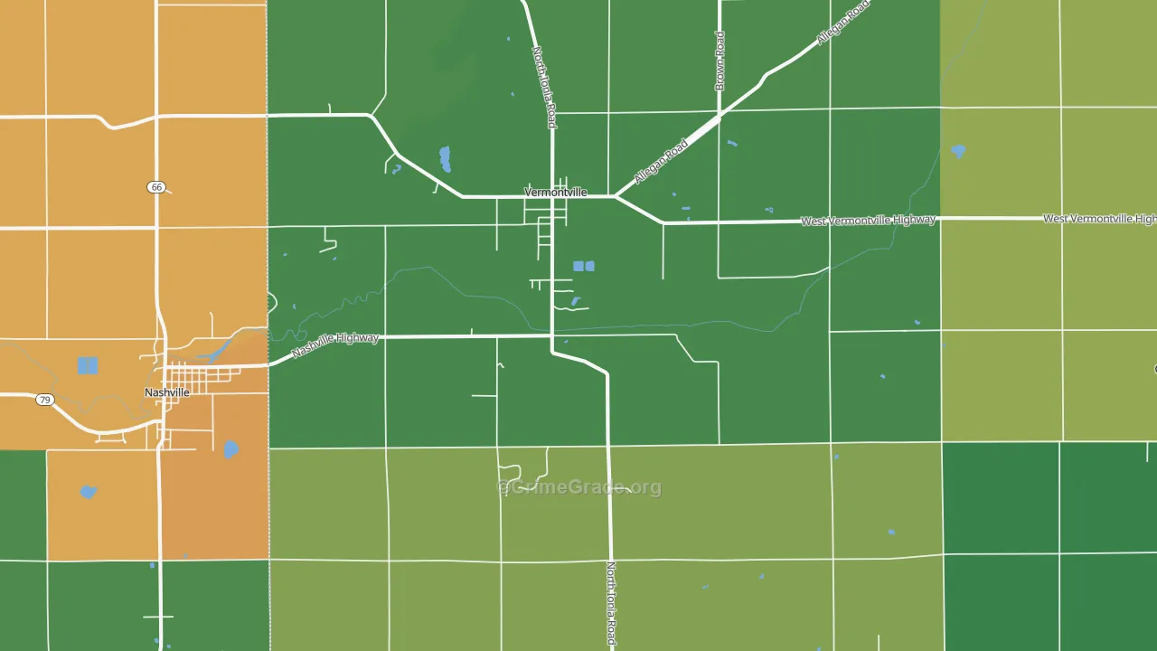 Vermontville, MI Map of Murder Rates
