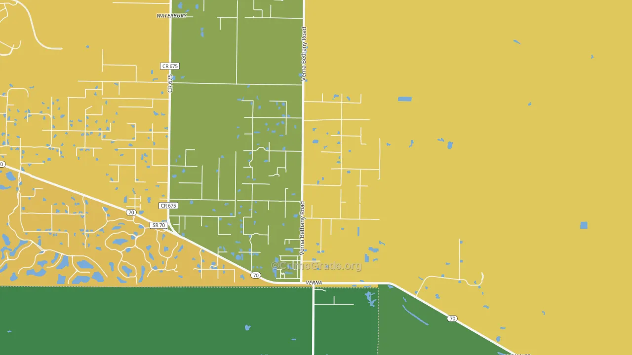 Verna, FL Map of Murder Rates