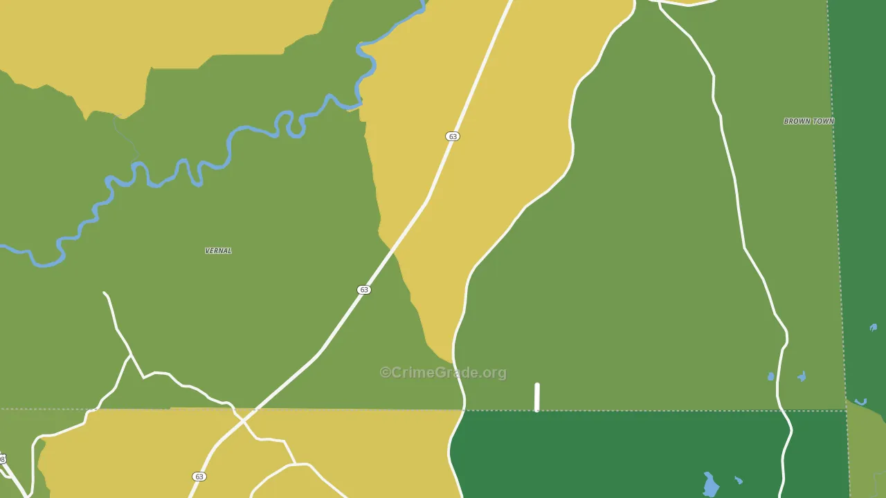 Vernal, MS Map of Murder Rates