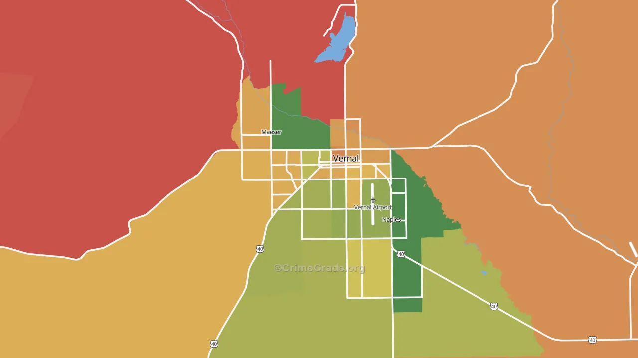 Vernal, UT Map of Murder Rates
