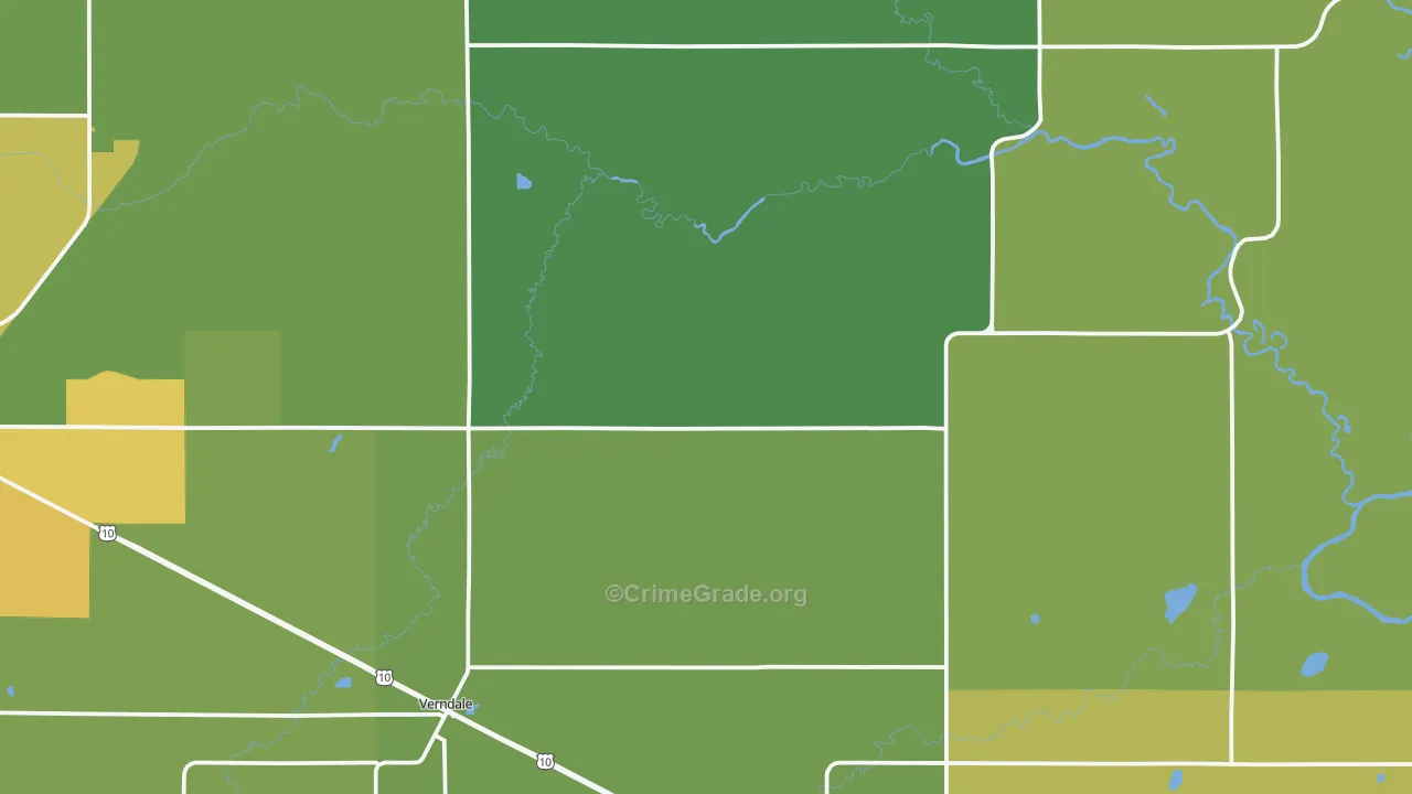 Verndale, MN Map of Murder Rates