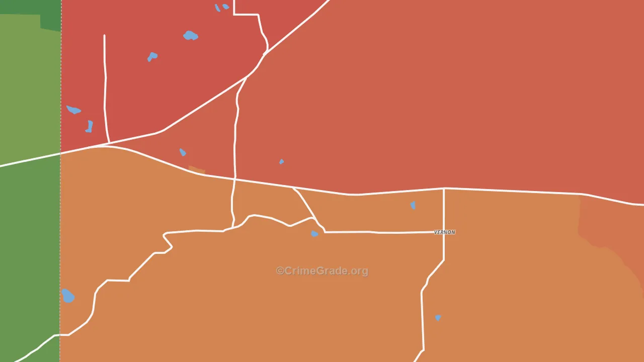 Vernon, AZ Map of Murder Rates