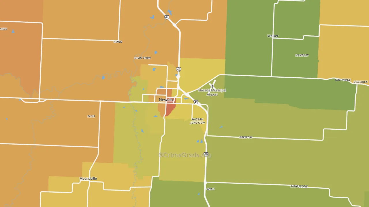 Vernon County, MO Map of Murder Rates