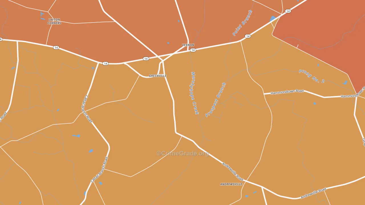 Vernon, DE Map of Murder Rates
