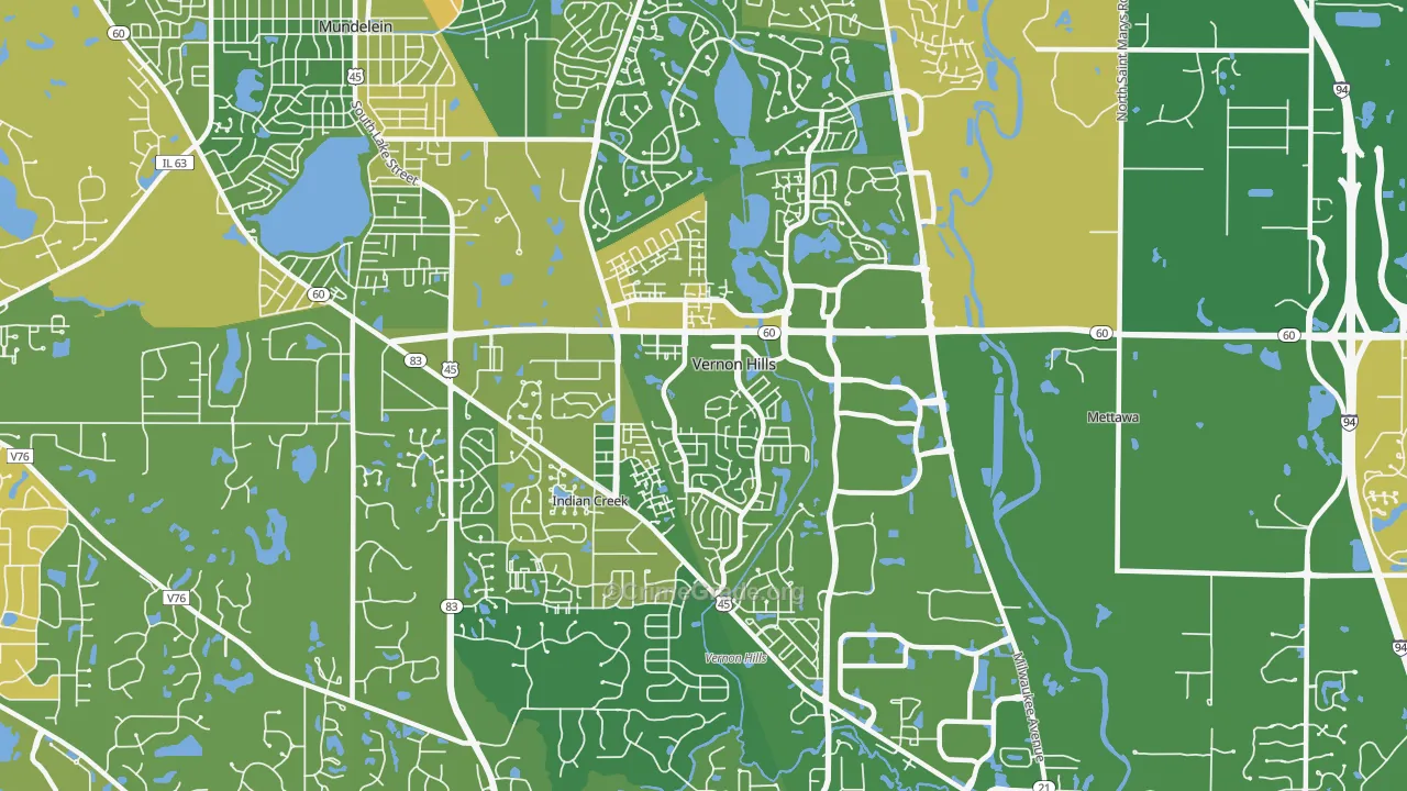 Vernon Hills, IL Map of Murder Rates
