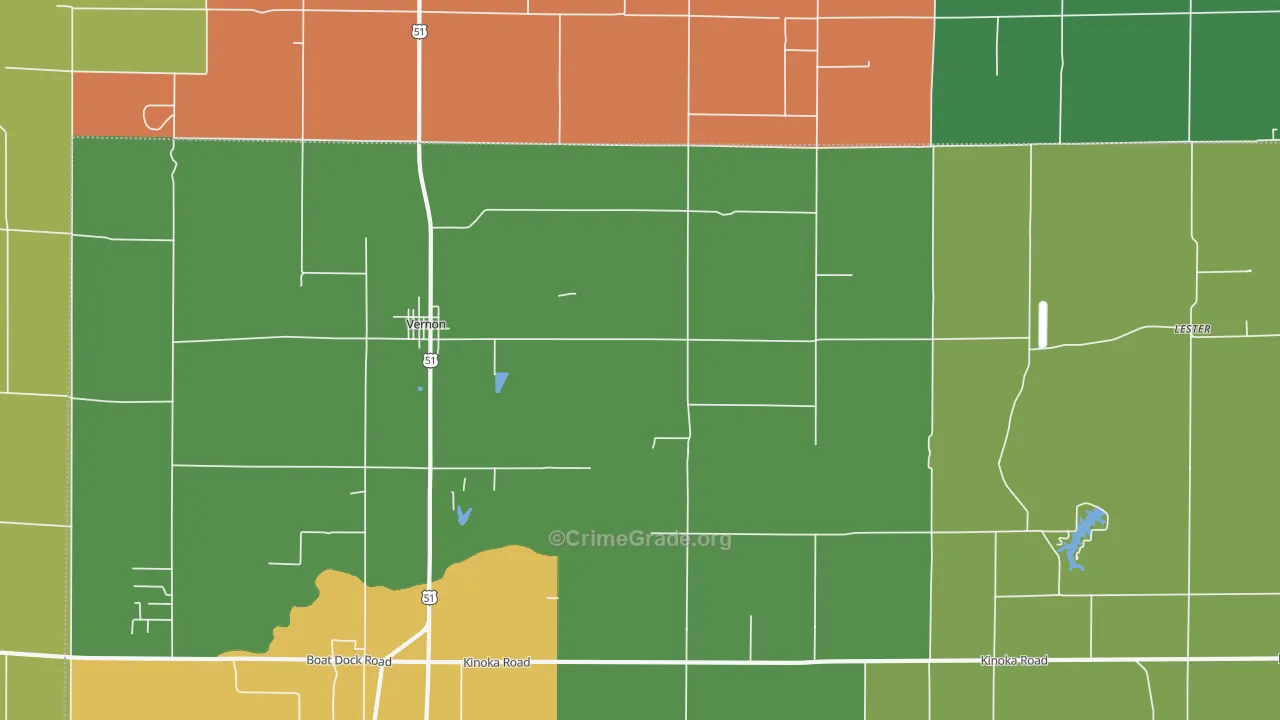 Vernon, IL Map of Murder Rates