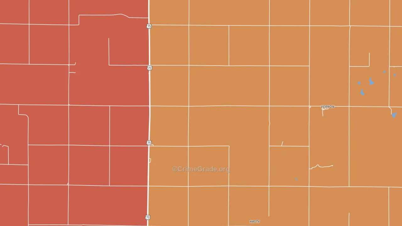 Vernon, KS Map of Murder Rates