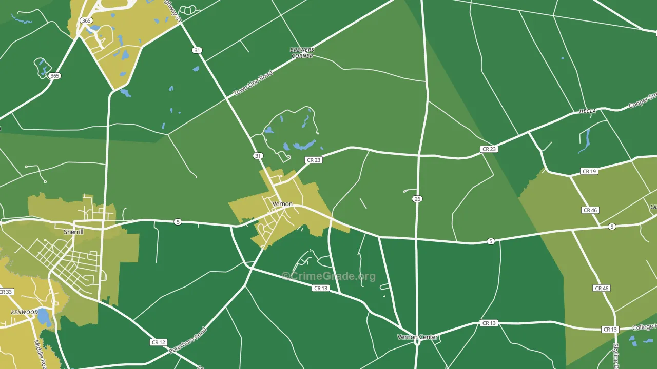 Vernon, NY Map of Murder Rates