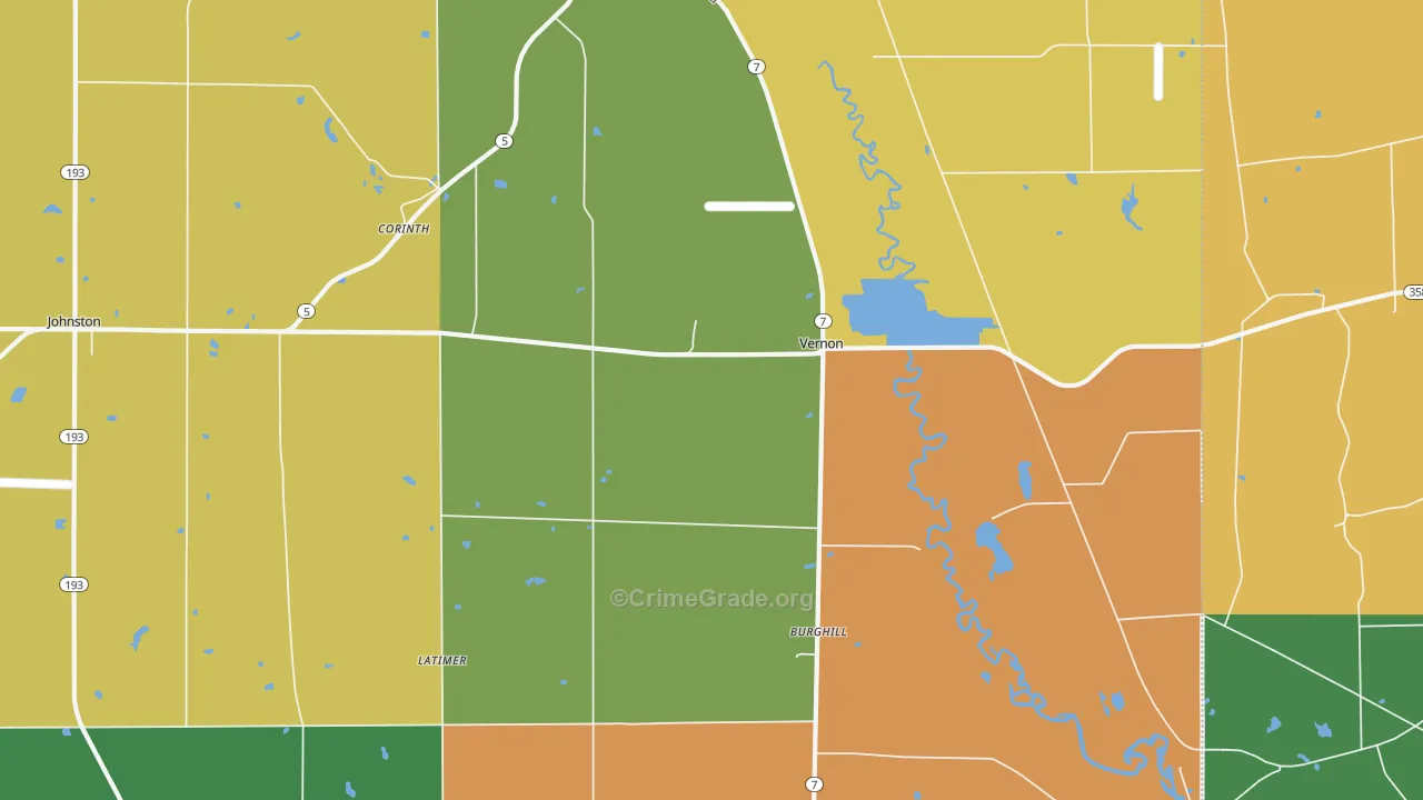 Vernon, OH Map of Murder Rates