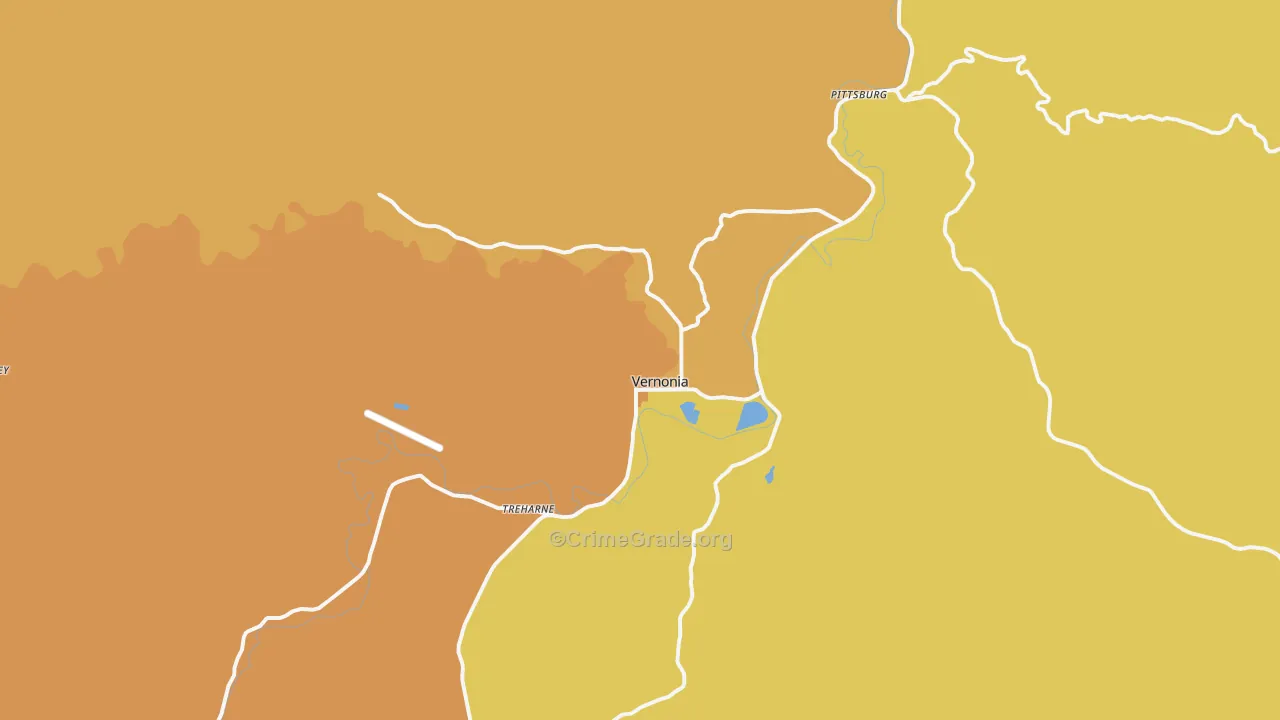 Vernonia, OR Map of Murder Rates