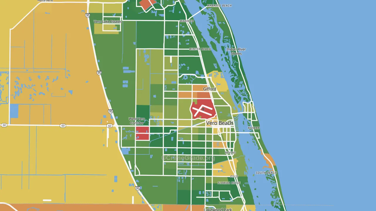 Vero Beach, FL Map of Murder Rates