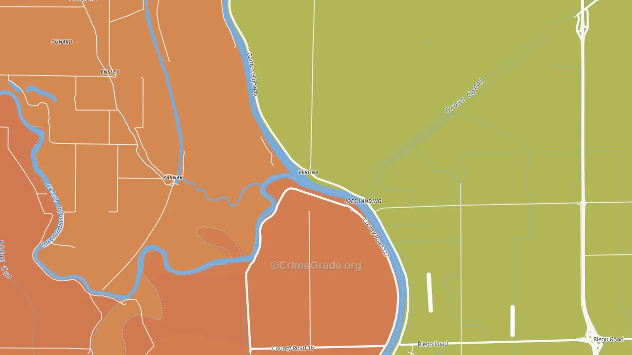 Verona, CA Map of Murder Rates