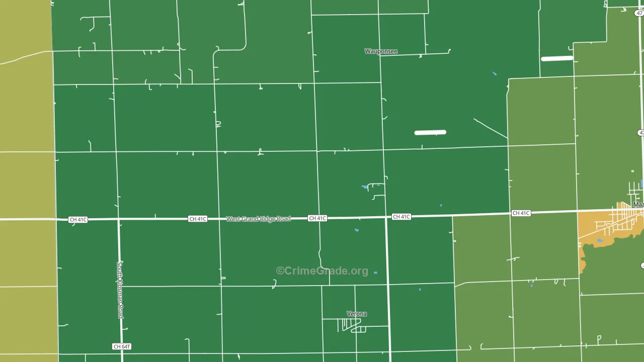 Verona, IL Map of Murder Rates