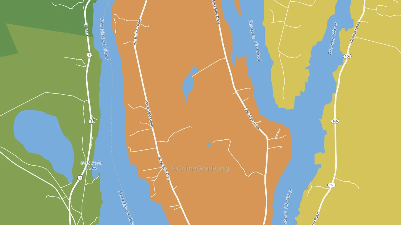 Verona Island, ME Map of Murder Rates