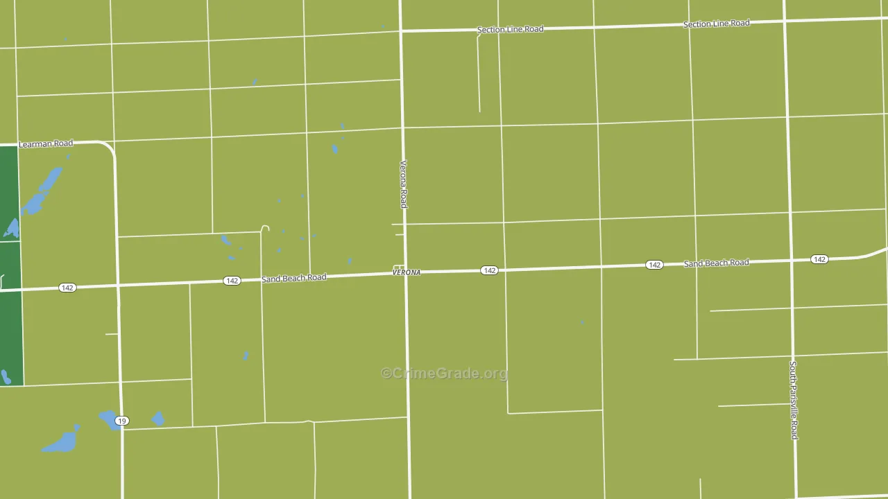 Verona, MI Map of Murder Rates