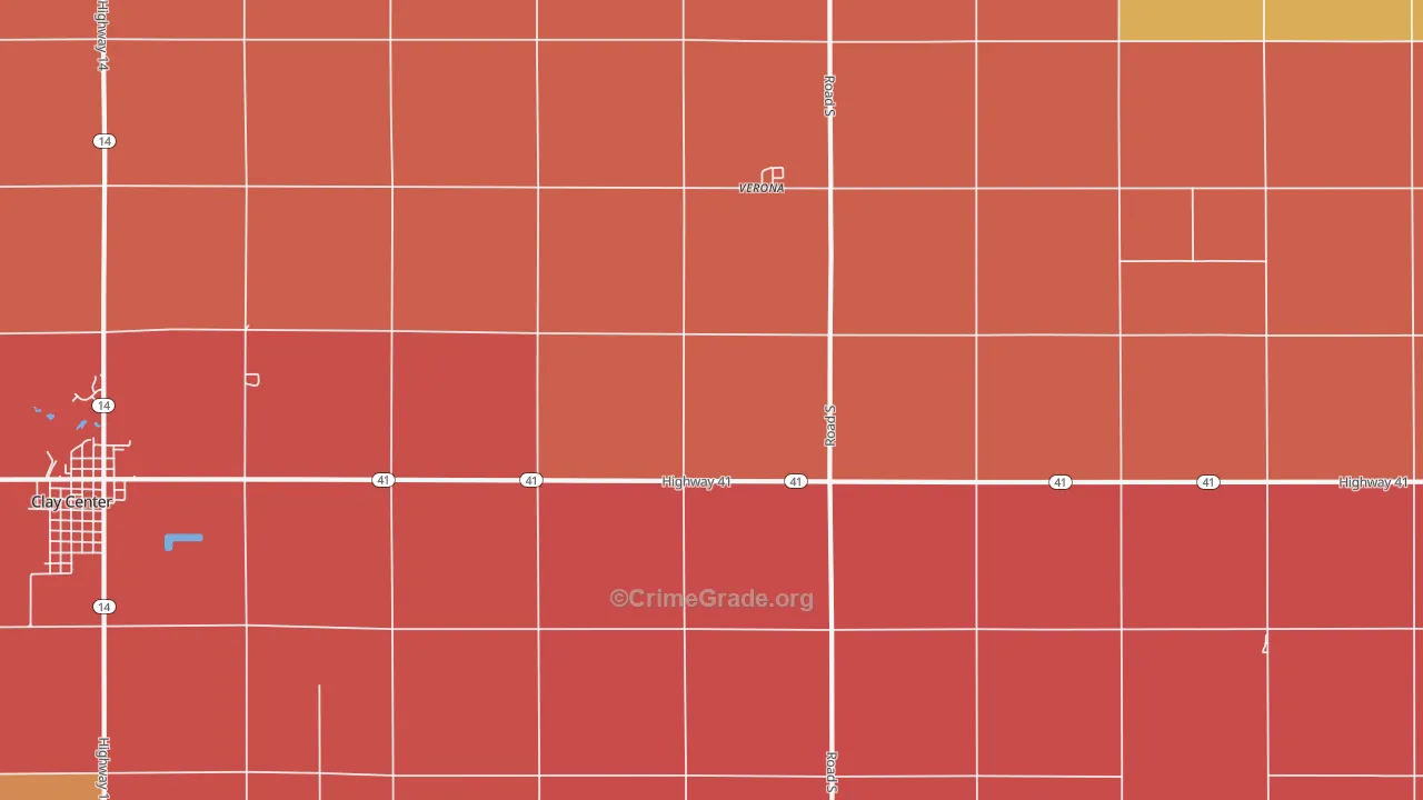 Verona, NE Map of Murder Rates