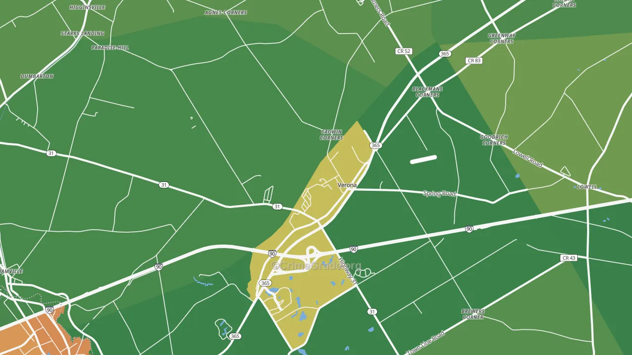 Verona, NY Map of Murder Rates