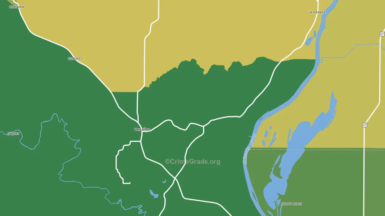Versailles, IL Map of Murder Rates