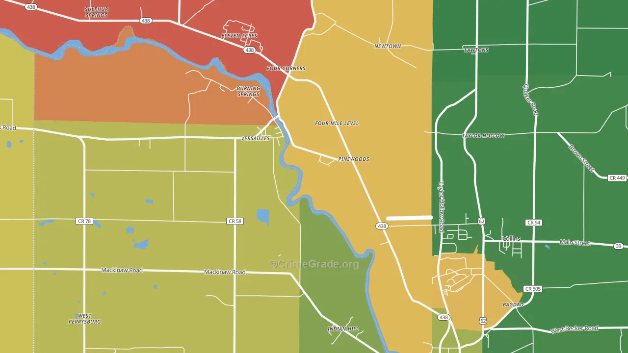 Versailles, NY Map of Murder Rates
