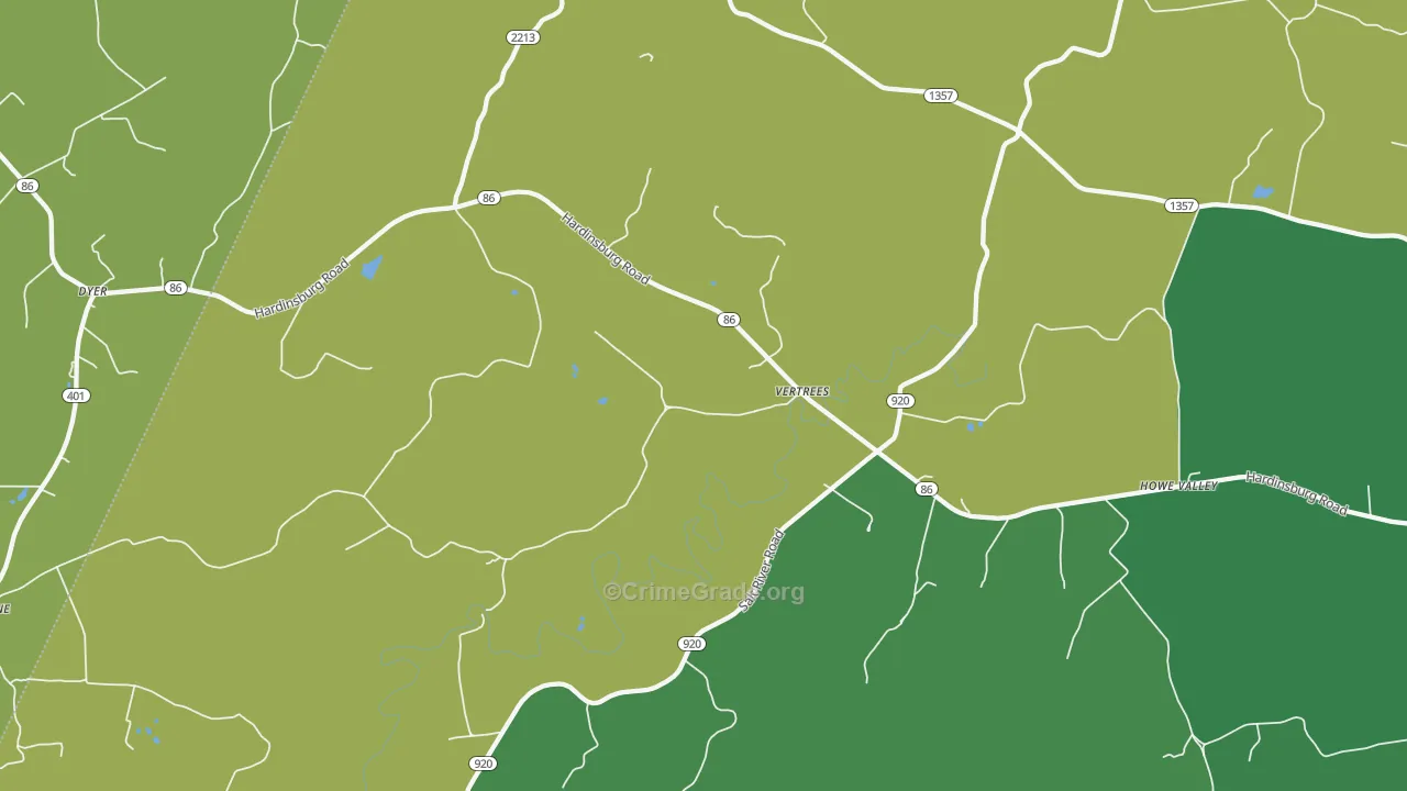 Vertrees, KY Map of Murder Rates