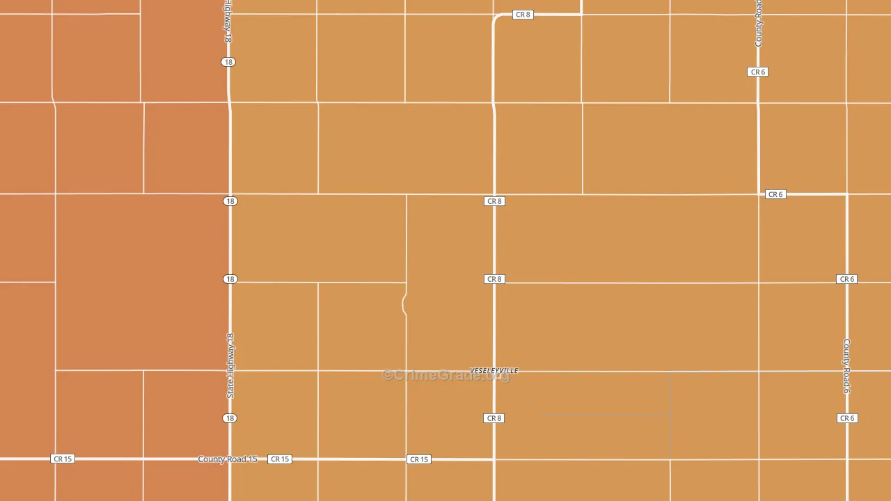 Veseleyville, ND Map of Murder Rates