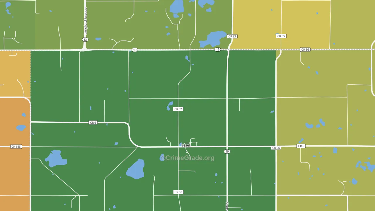 Veseli, MN Map of Murder Rates