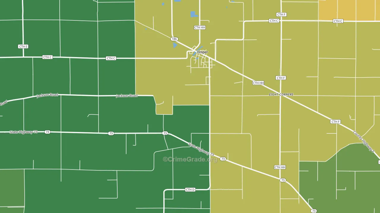 Vesper, WI Map of Murder Rates